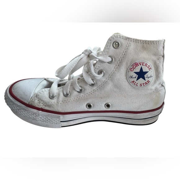 Classic White High-Top Platform Kids Sneakers - Size 3 - Picture 7 of 9